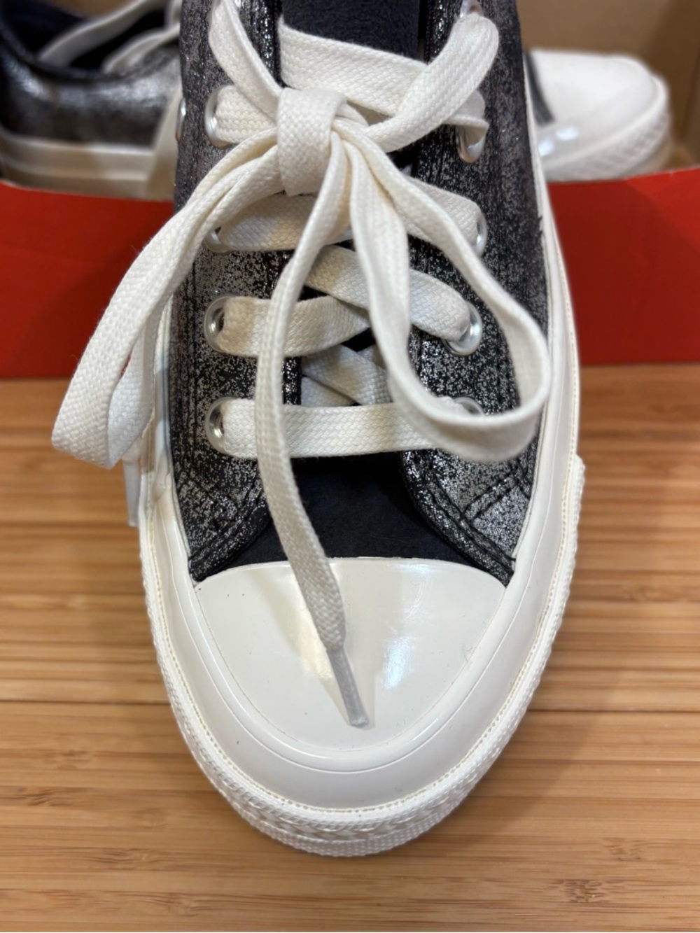 CHUCK 70 LOW 'SUEDE SHIMMER - VAMP PYRE BLACK Woman’s Sz 6.5 A10379C - Picture 7 of 9